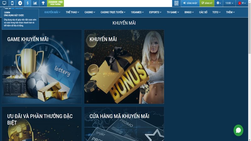 Khuyến mãi 1XBET - Cập nhật các chương trình cực hot 1 Khuyến Mãi 1Xbet Cho Sảnh Thể Thao Đến 3.250.000Đ